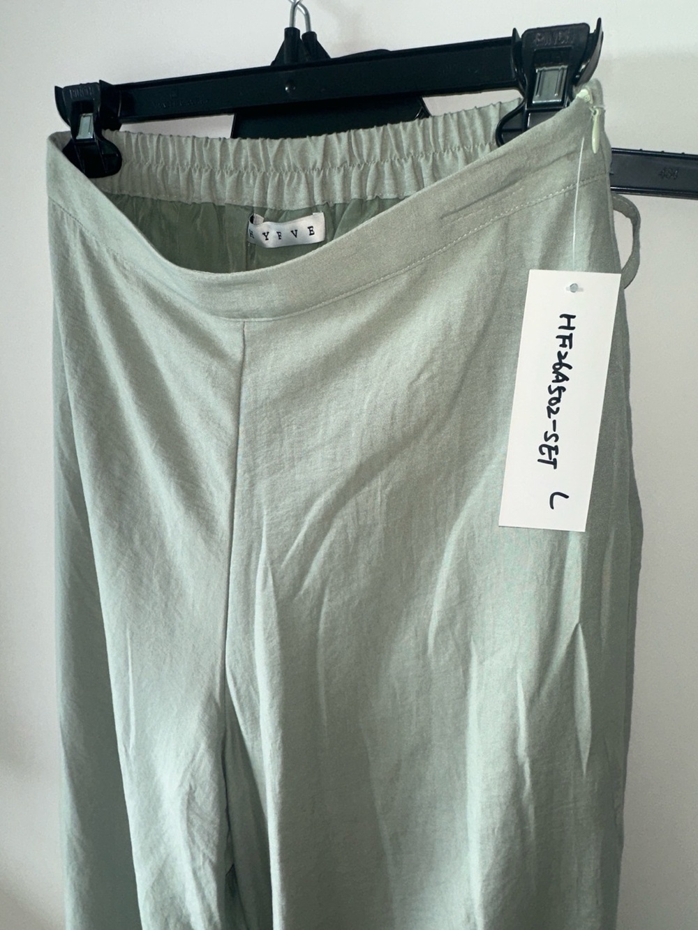 HYFVE Sage Green Tie-Strap Crop Top & Wide Leg Pants Set - Picture 8 of 8